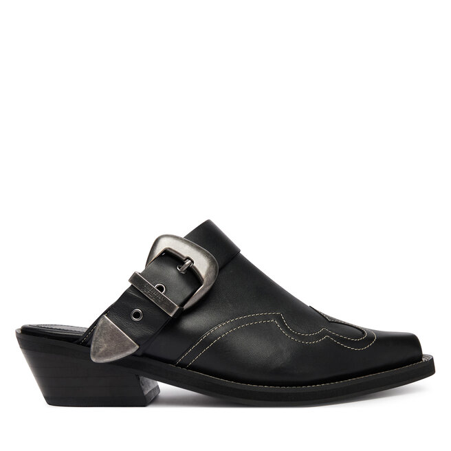 Klapki Tommy Jeans Archive Cowboy Mule Leather EN0EN03063 Czarny -