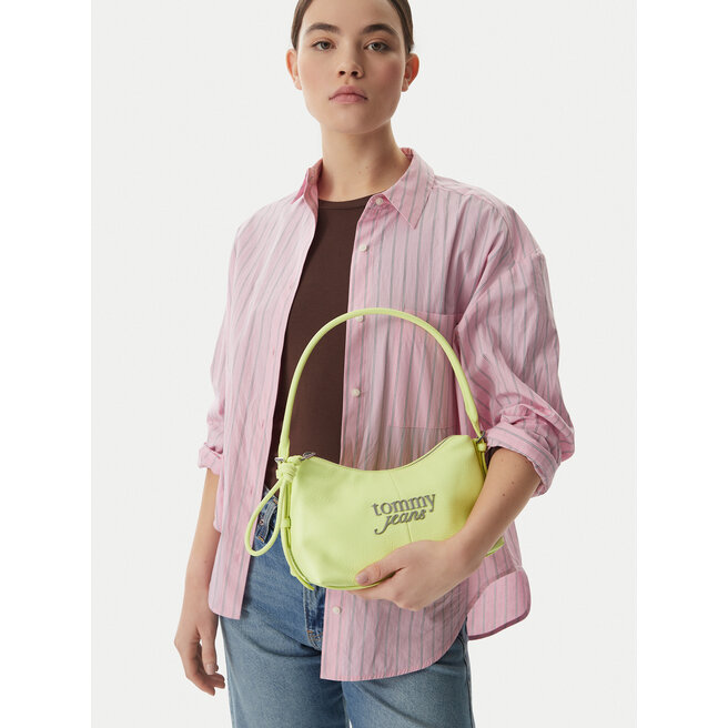 Torebka Tommy Jeans Metal Logo Shoulder Bag AW0AW18468 Zielony -