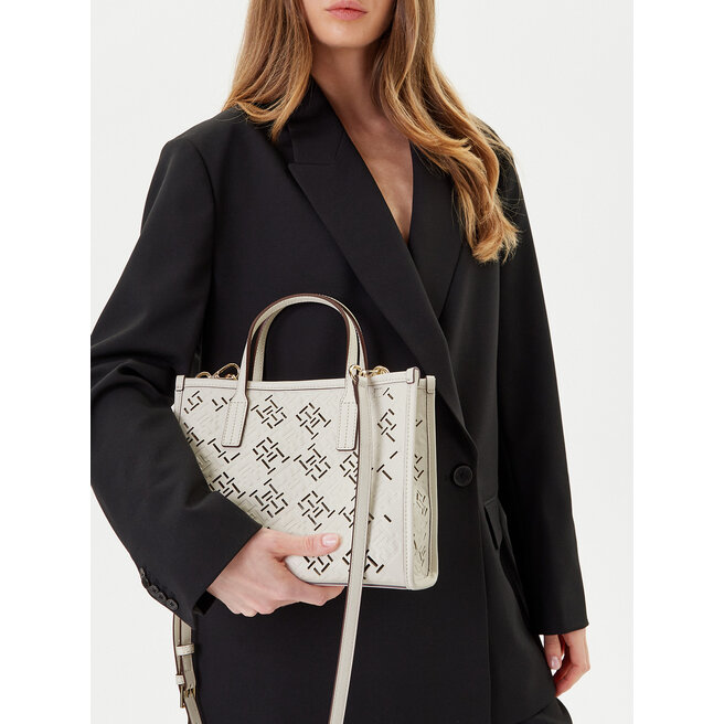 Torebka Tommy Hilfiger Th City Mini AW0AW17500 Kremowy -