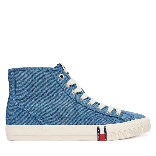 Sneakersy Tommy Jeans Archive Y2K Denim Mid Cut EN0EN03075 Niebieski - kobiece
