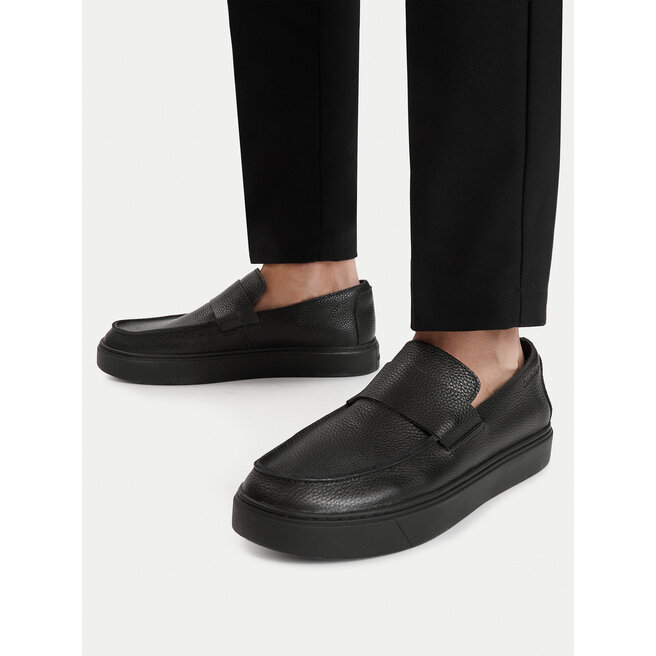 Loafersy Calvin Klein Hybrid Clean Loafer Band Tum Lth HM0HM02184 Czarny - męskie