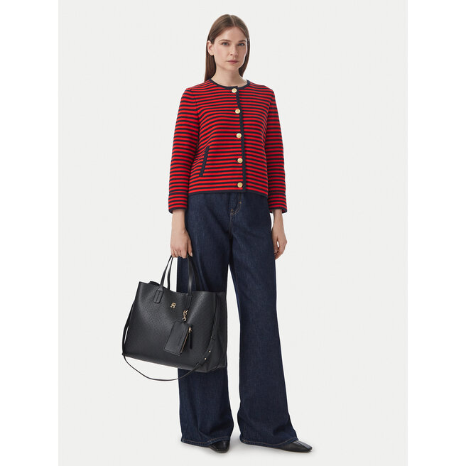 Torebka Tommy Hilfiger Th Icon Satchel Mono AW0AW18923 Czarny -