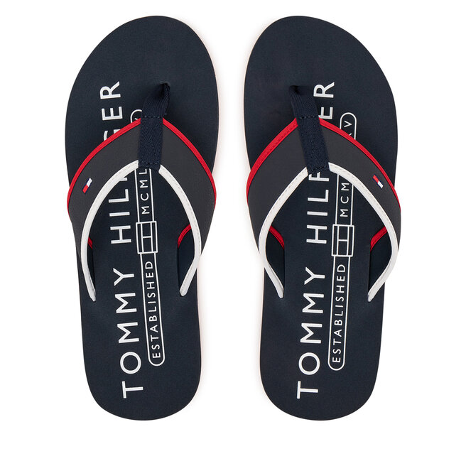 Japonki Tommy Hilfiger Tumble Beach Sandal FM0FM05710 Granatowy -