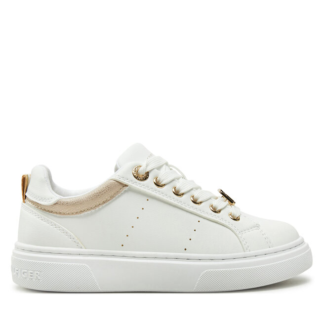 Sneakersy Tommy Hilfiger Low Cut Lace-Up Sneaker T3A9-33743-1355 M Biały - dziewczęce
