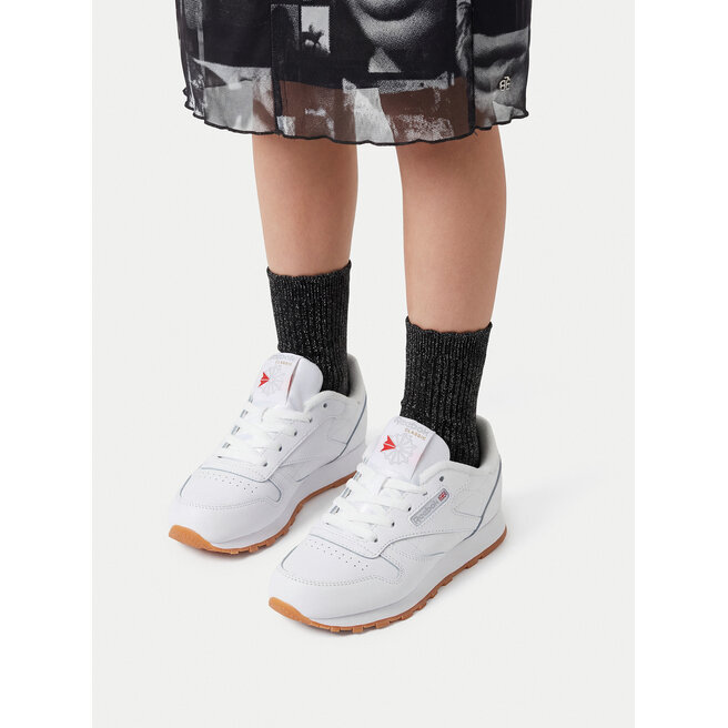 Sneakersy Reebok EO-CLASSIC LEATHER 100000166 Biały - dziewczęce