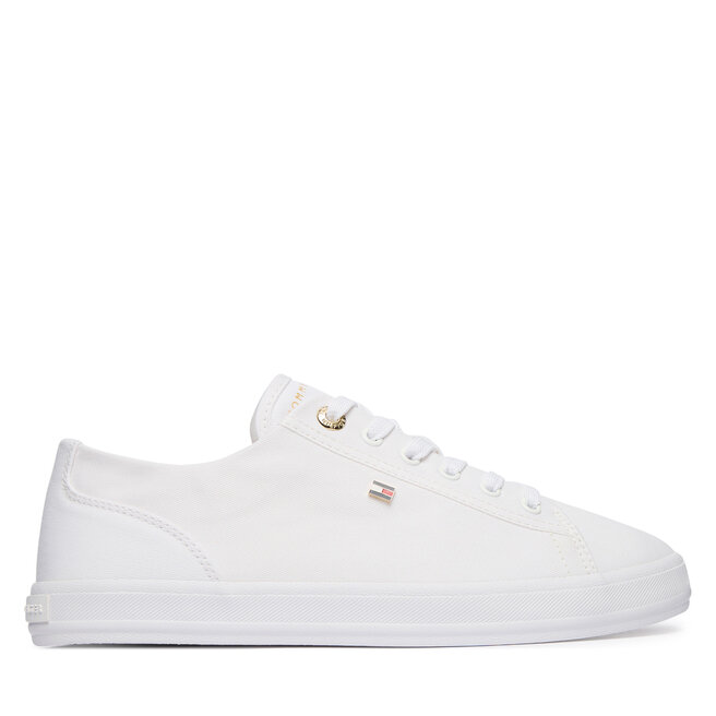 Tenisówki Tommy Hilfiger Th Foxing Sneaker Canvas FW0FW09170 Biały - kobiece