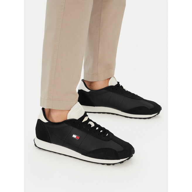 Sneakersy Tommy Jeans Tjm Retro Runner Archive Mix Mat EM0EM01763 Czarny - męskie