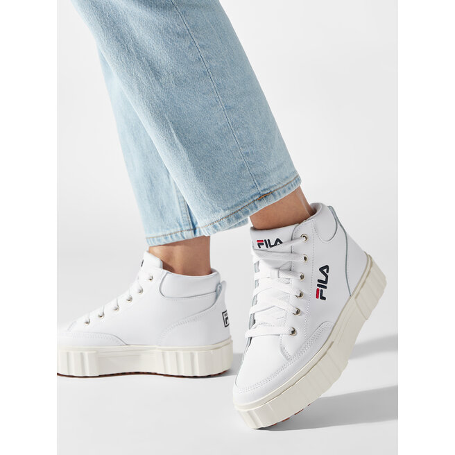 Sneakersy Fila Sandblast Mid Wmn FFW0187.10004 Biały - kobiece
