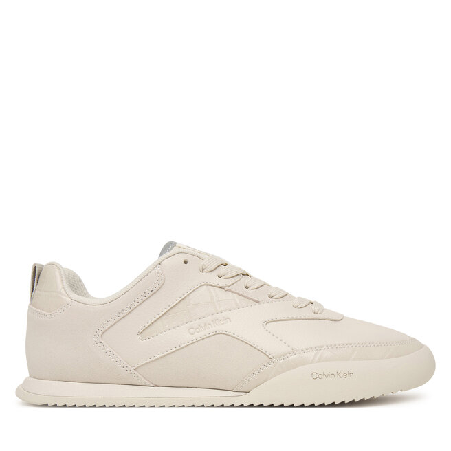 Sneakersy Calvin Klein Low Pro Runner Laceup Lth Croco HW0HW03244 Kremowy - kobiece