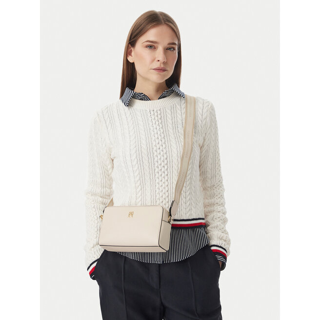 Torebka Tommy Hilfiger Th Joy Camera Bag AW0AW19060 Kremowy -