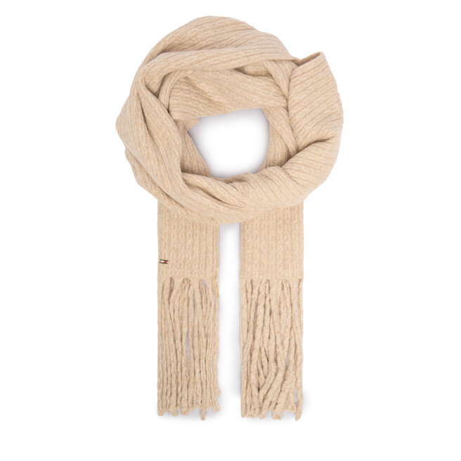 Szalik Tommy Hilfiger Cable Enamel AW0AW17793 Beżowy -