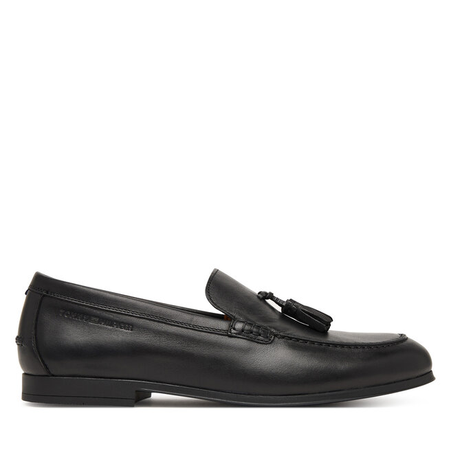 Loafersy Tommy Hilfiger Flex Hilfiger Lth Tassel Loafer FM0FM05891 Czarny - męskie