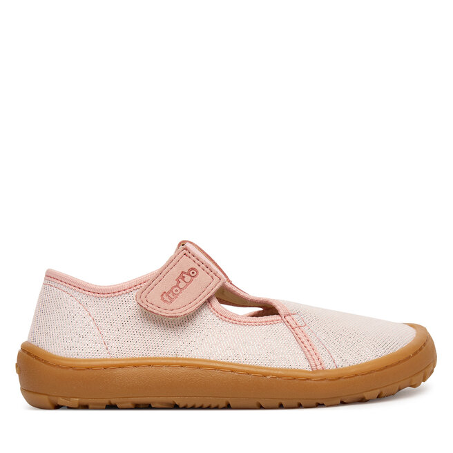 Kapcie Froddo Barefoot Canvas T-Bar G1700439-2 S Różowy - dziewczęce