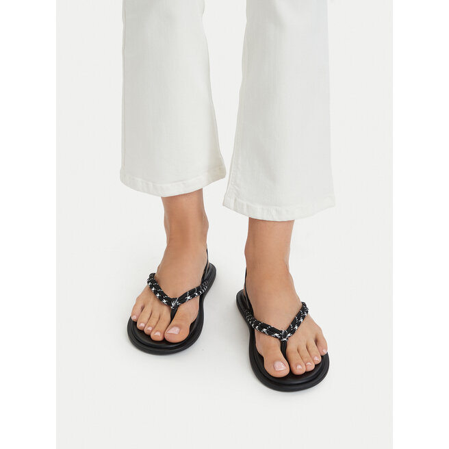 Sandały Tommy Jeans Tjw Casual Rope Sandal EN0EN02951 Czarny - kobiece