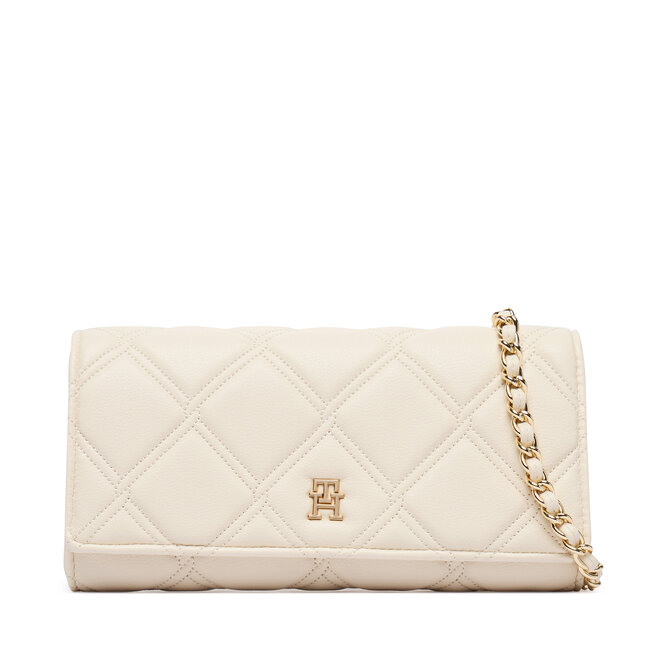 Torebka Tommy Hilfiger Th Feminine Wallet On Chain AW0AW18795 Kremowy -