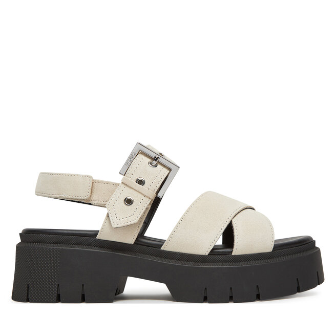 Sandały HUGO Kris_Sandal_BKSD 50541753 Écru - kobiece