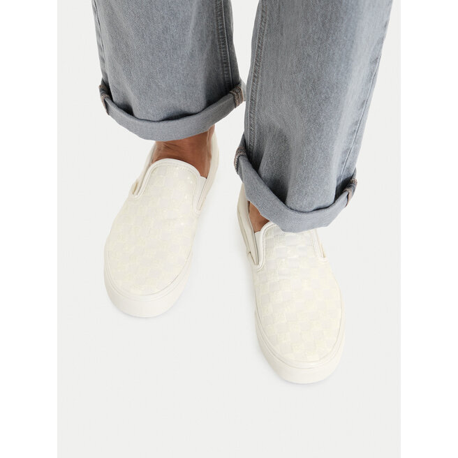 Tenisówki Vans Classic Slip-On VN000D6YC131 Kremowy - kobiece