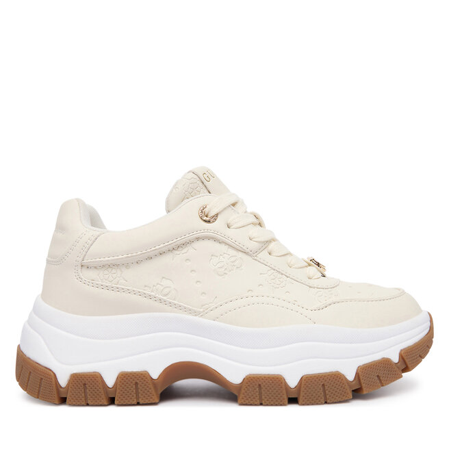 Sneakersy Guess FLFBRT PEL12 Écru - kobiece