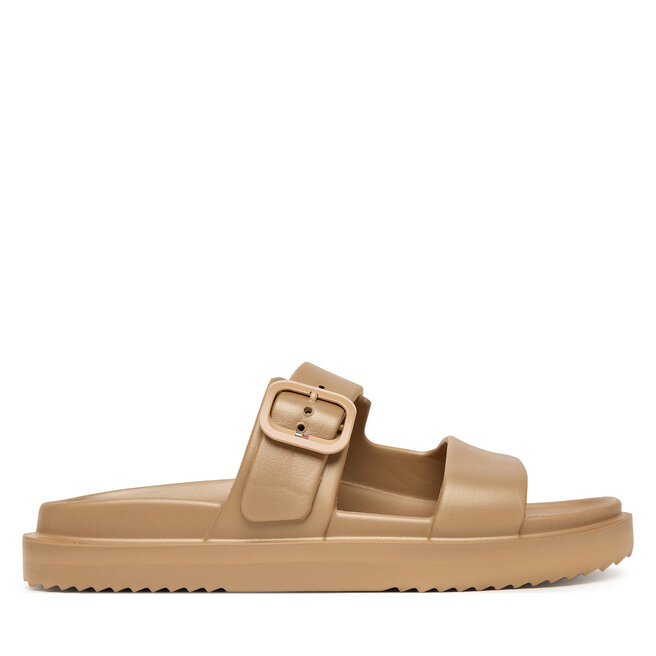Klapki Tommy Hilfiger Double Strap FW0FW09114 Beżowy -