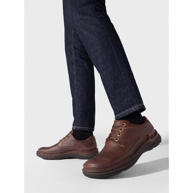 Półbuty Clarks Nature Three 203390057 Brązowy - męskie