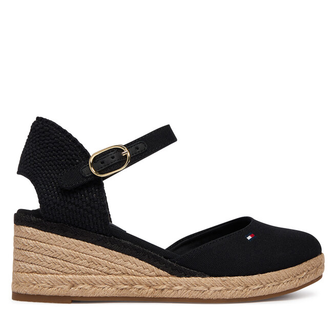 Espadryle Tommy Hilfiger Mid Wedge Espad Closed Toe FW0FW09233 Czarny - kobiece