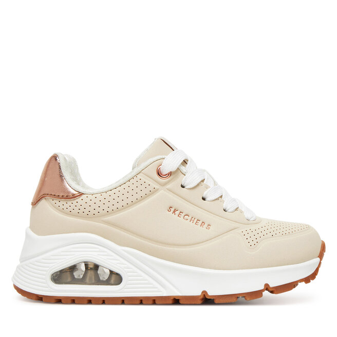 Sneakersy Skechers Uno Gen1-Shimmer Away 310545L/NAT Beżowy - dziewczęce