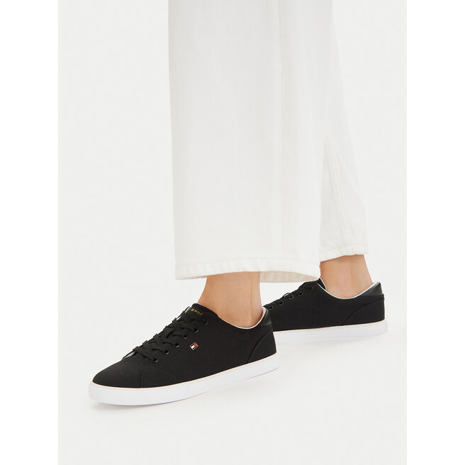 Tenisówki Tommy Hilfiger Th Low Profile Vulc Canvas FW0FW09102 Czarny - kobiece