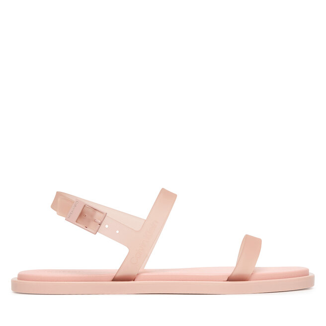 Sandały Calvin Klein Jelly Sandal Sling Mat Tran Tpu HW0HW02969 Beżowy - kobiece