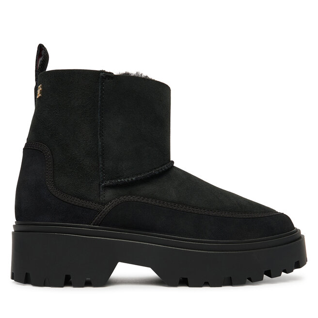 Śniegowce Tommy Hilfiger Real Shearling Pullon FW0FW08997 Czarny - kobiece