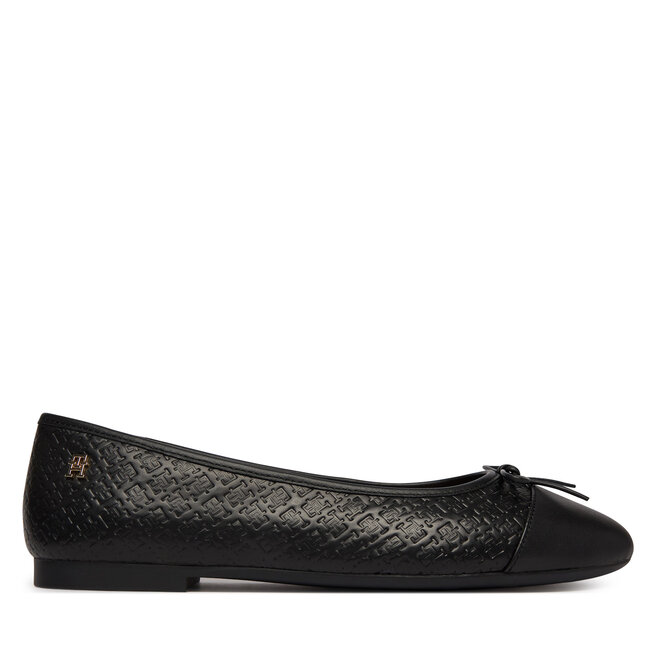 Baleriny Tommy Hilfiger Th Monogram Ballerina FW0FW09468 Czarny -