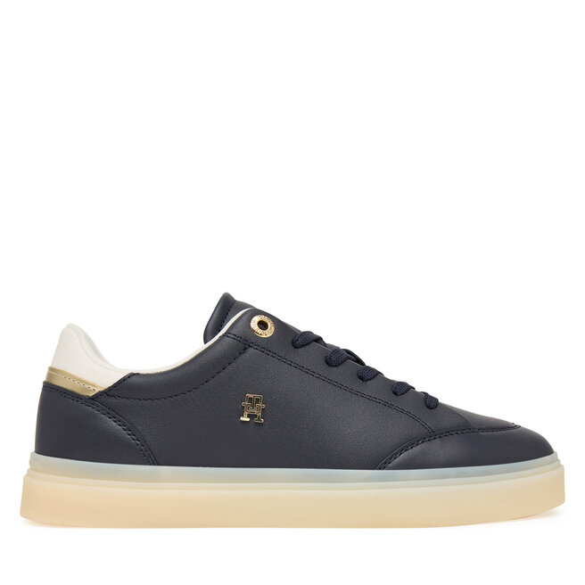 Sneakersy Tommy Hilfiger Th Chic Sneaker Elevated FW0FW09400 Granatowy - kobiece