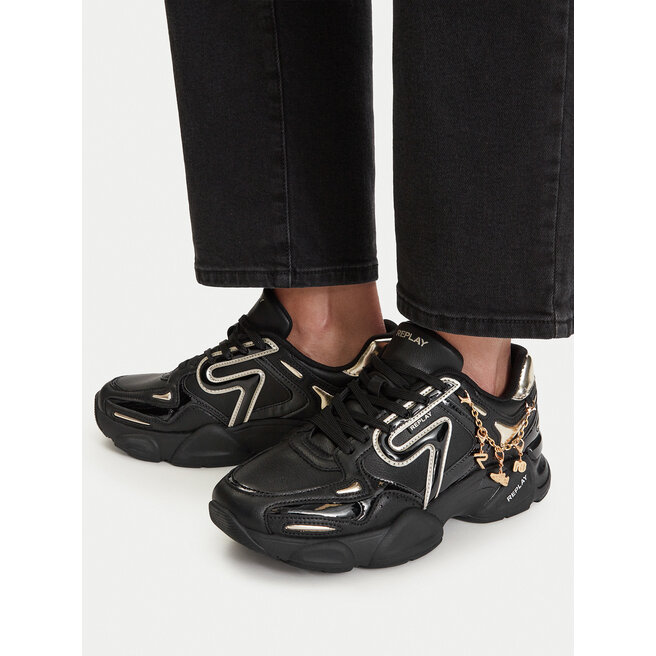 Sneakersy REPLAY GWS9N .000.C0013L Czarny - kobiece