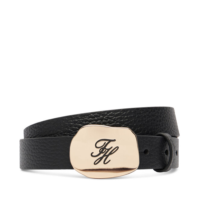 Pasek Tommy Hilfiger Th Plaque 2.5 Pebble AW0AW19152 Czarny -