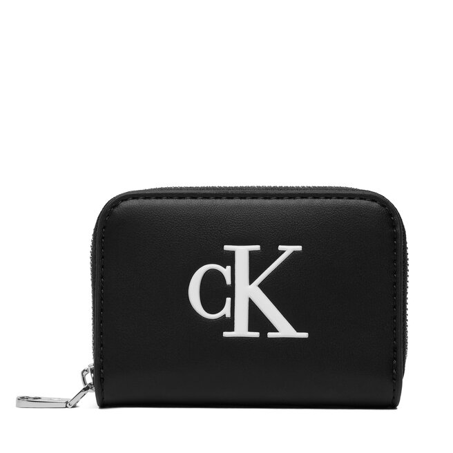 Portfel Calvin Klein Bold Ck Medium Zip Around LV04F1154G Czarny -