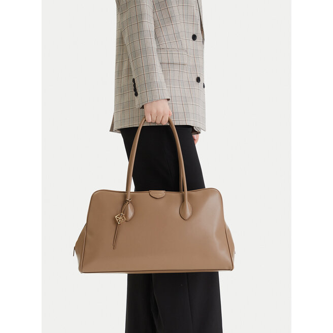 Torebka Calvin Klein Emblem Trio Large Work Bag LV04F3368G Beżowy -