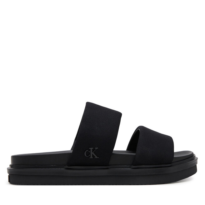 Klapki Calvin Klein Jeans Flat Molded Dbl Bar Sandal Cv YM0YM01222 Czarny -