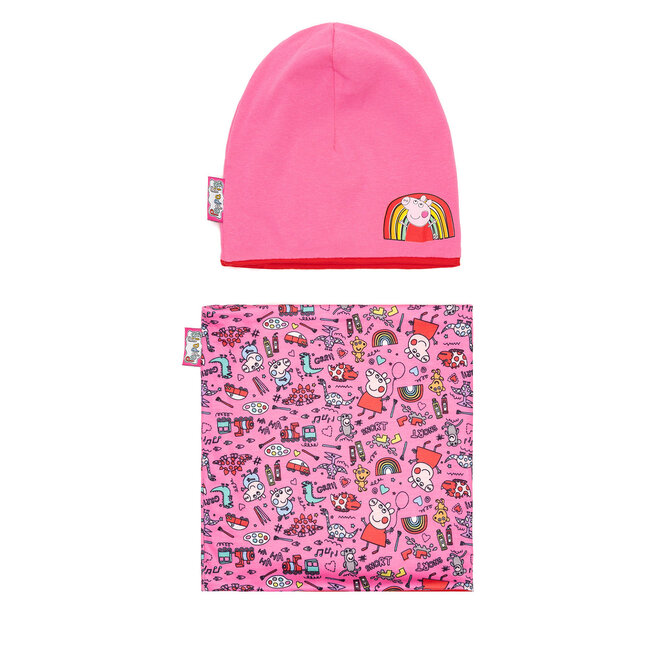 Komplet czapka i komin Peppa Pig ACCCS-AW24-112PP Różowy -