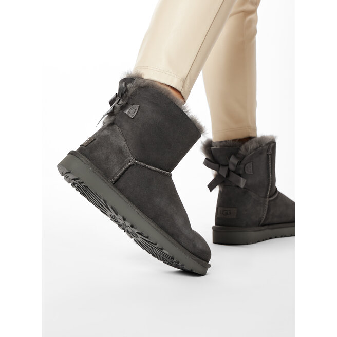 Śniegowce Ugg W Mini Bailey Bow II 1016501 Szary - kobiece