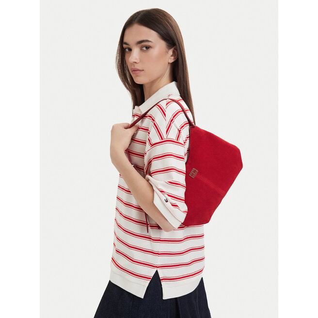 Torebka Tommy Jeans Tjw Slouchy Suede Shoulder Bag AW0AW18859 Czerwony -