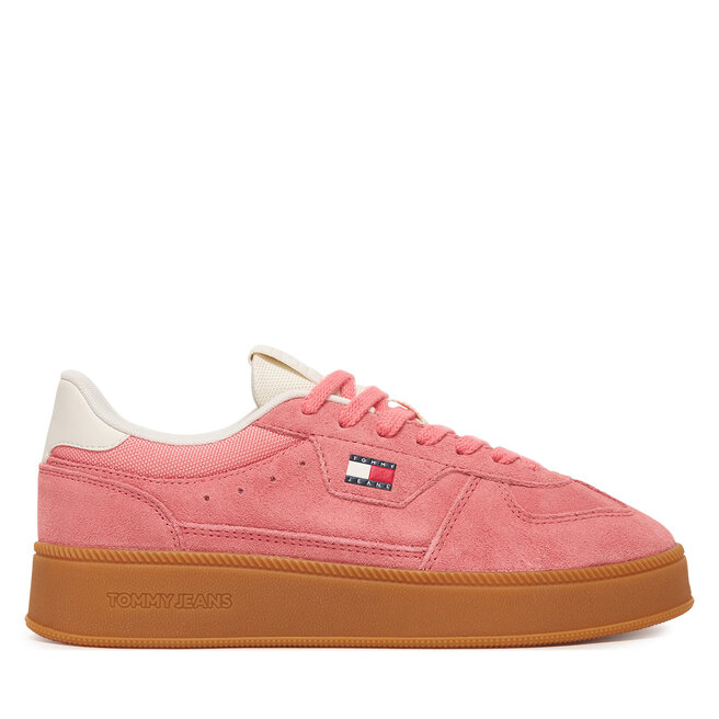 Sneakersy Tommy Jeans The Greenwich Edge Max Suede EN0EN02989 Różowy - kobiece
