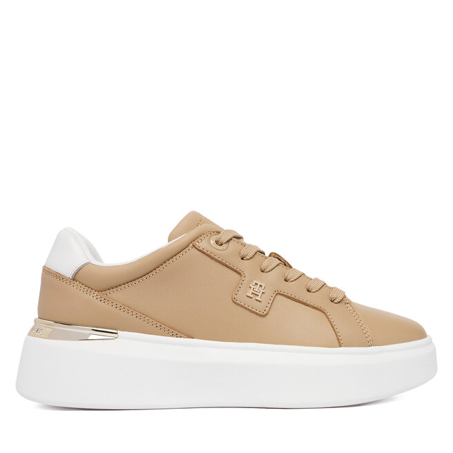 Sneakersy Tommy Hilfiger Th Chic Platform FW0FW09396 Brązowy - kobiece