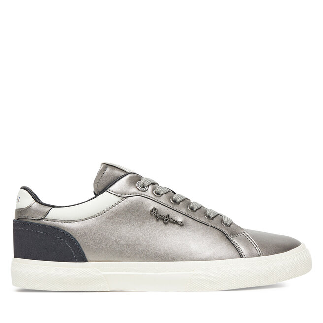 Sneakersy Pepe Jeans Kenton Glam W PLS300005 Srebrny - kobiece