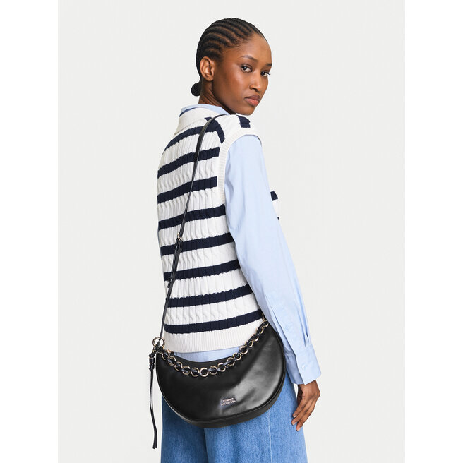 Torebka Tommy Hilfiger Moon Leather Crossover AW0AW17467 Czarny -