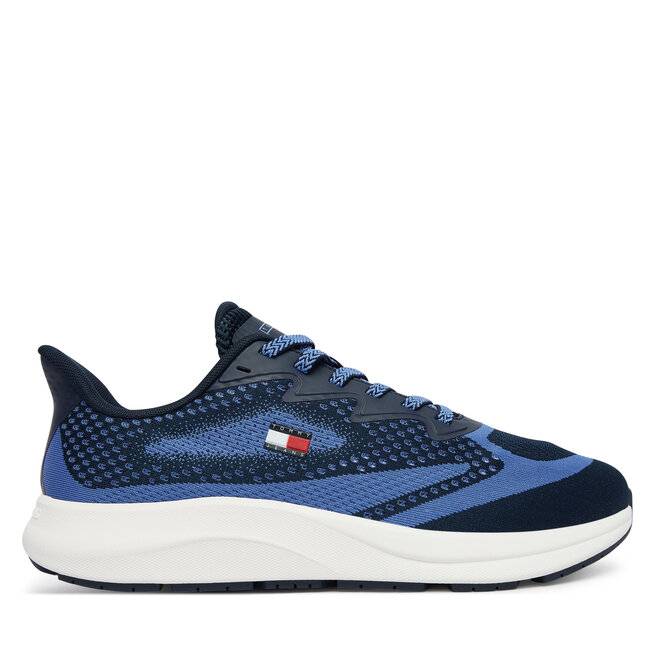 Sneakersy Tommy Jeans Runner Knitted EM0EM01713 Niebieski - męskie