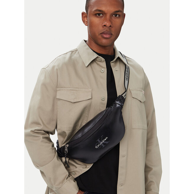 Nerka Calvin Klein Bold Logo Webbing Waistbag LV04D3630G Czarny -