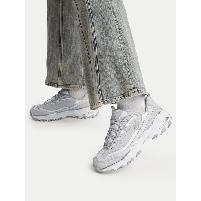 Sneakersy Skechers D'Lites - Chrome Wave 150873/GRY Szary - kobiece