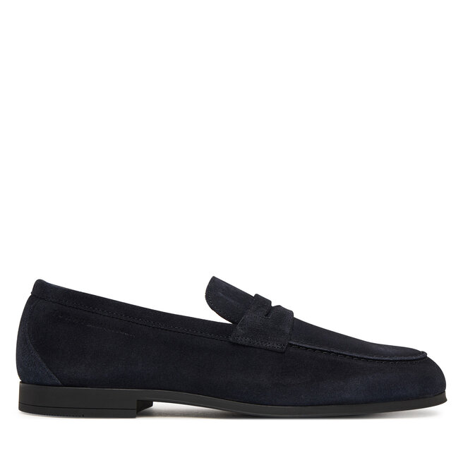 Loafersy Tommy Hilfiger Flexible Slim Suede Loafer FM0FM05745 Niebieski - męskie