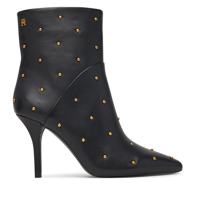 Botki Tommy Hilfiger High Heel Ankle Boot With Studs FW0FW09558 Czarny - kobiece