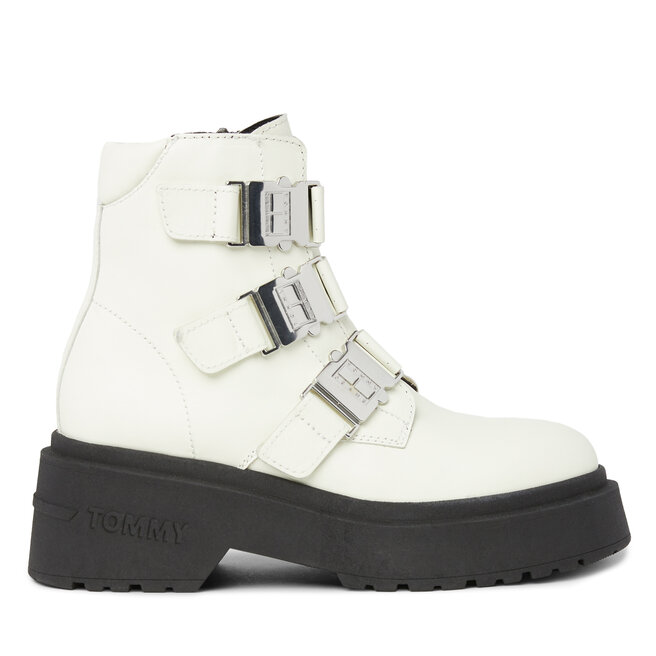 Botki Tommy Jeans Tjw Chunky Boot Hardware EN0EN02443 Écru - kobiece