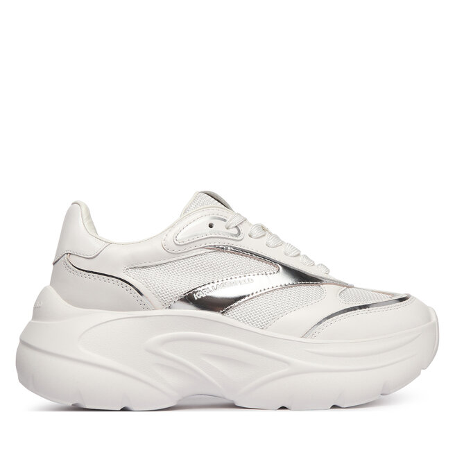 Sneakersy KARL LAGERFELD Kontour Wedge KL68016 Biały - kobiece
